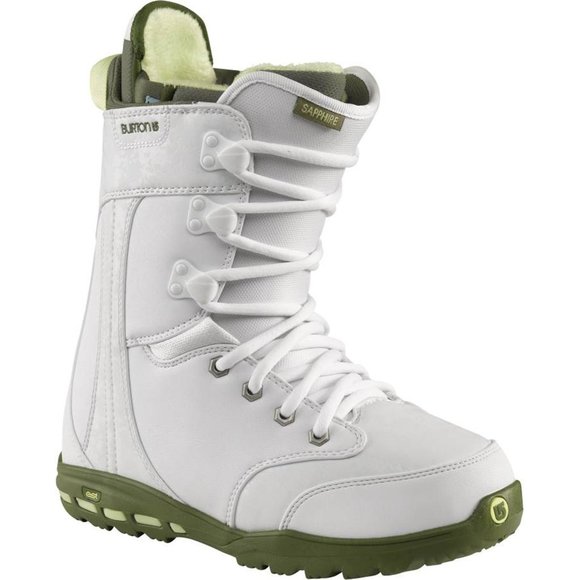 NEW Burton Sapphire Snowboard Boots!  White & Green  Sizes 5.5 6.5 Euro 36 37 - Picture 2 of 3